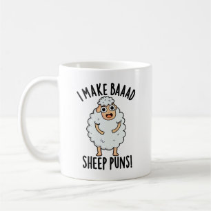 I Make Bad Sheep Puns Funny Animal Pun  Coffee Mug