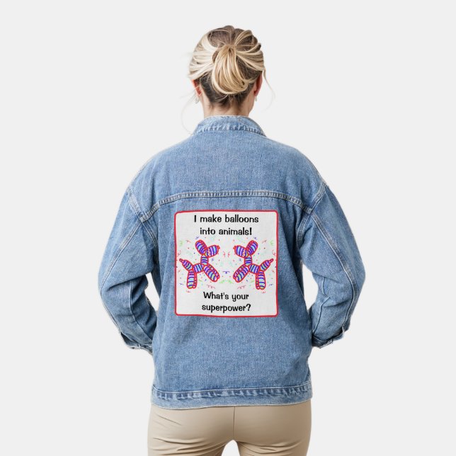 I Make Balloons into Animals Twister Denim Jacket (Model)