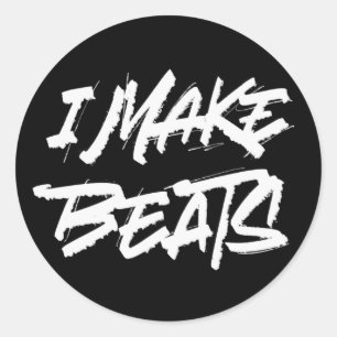I make beats classic round sticker
