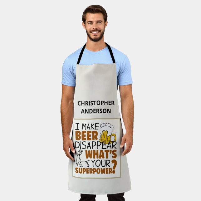I make beer disappear custom apron (Worn)