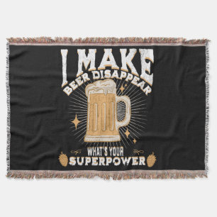 I make beer disappear what's your superpower throw blanket