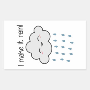 I Make It Rain Cute Storm Cloud Rectangular Sticker