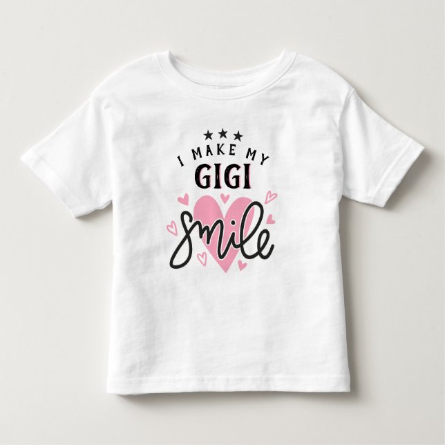 I Make My GiGi Smile with hearts Toddler T-Shirt (Front)