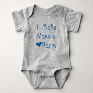 I Make Nana's Heart Happy Baby Football Bodysuit