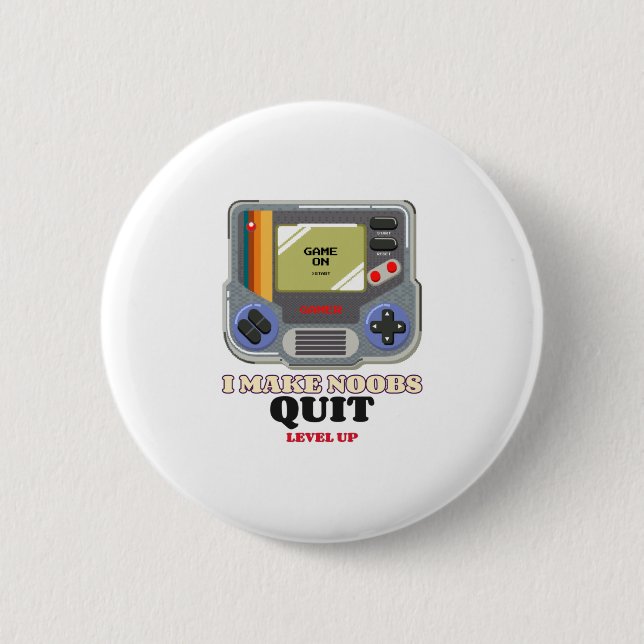 I Make Noobs Rage Quit 6 Cm Round Badge (Front)