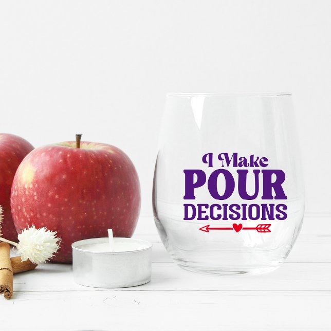 I Make Pure Decisions Stemless Wine Glass (Creator Uploaded)