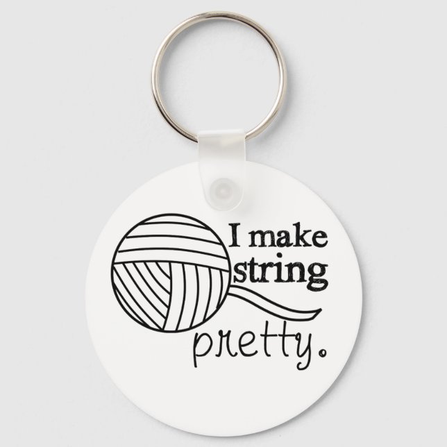 I Make String Pretty • Crafts Yarn Key Ring (Front)