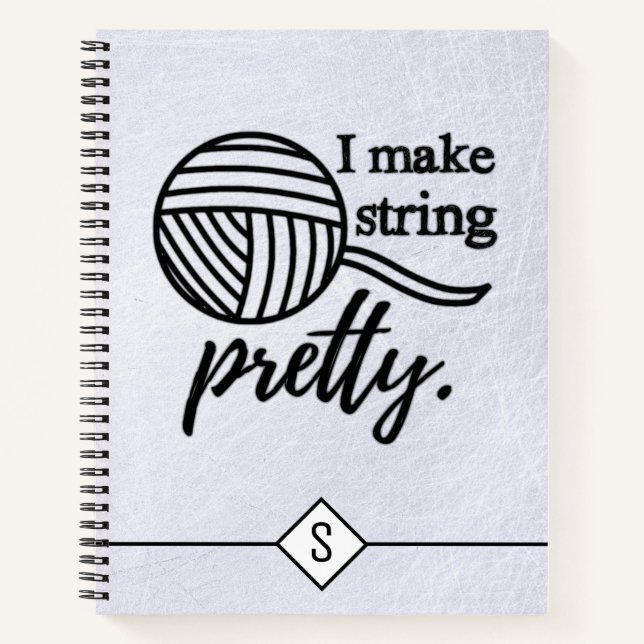 I Make String Pretty Typography Crafts + Yarn Notebook (Front)