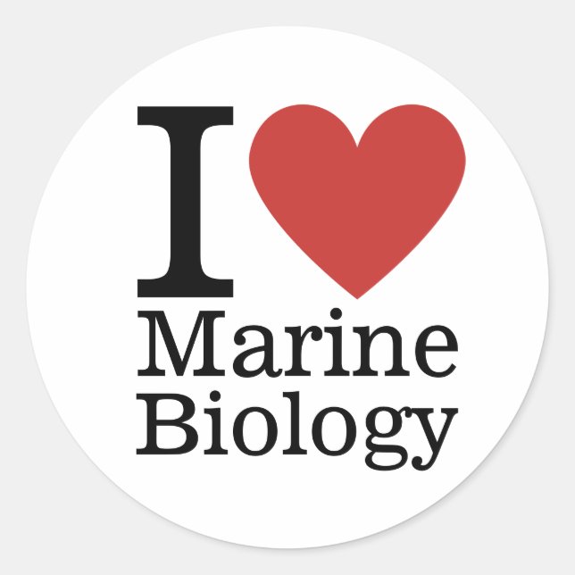 I ❤️ Marine Biology for Students/Faculty CUSTOM Classic Round Sticker (Front)