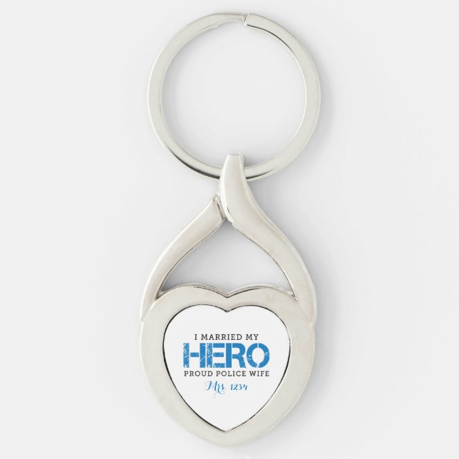 I Married My Hero - Police Wife Key Ring (Front)