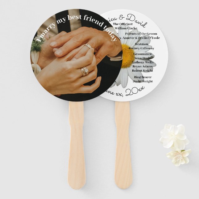 I marry my best friend wedding vows Fan (Front and Back)
