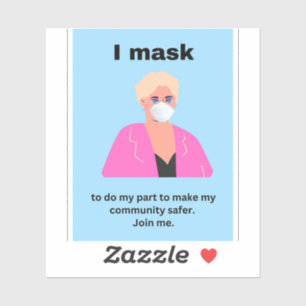 I mask to do my part.. vinyl sticker