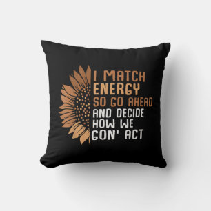 I Match Energy Empowerment African American Afro W Cushion