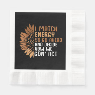I Match Energy Empowerment African American Afro W Napkin