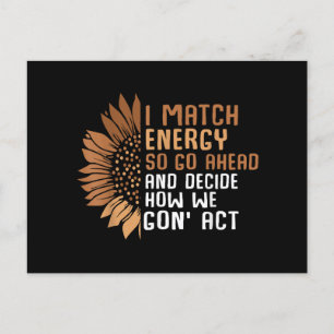 I Match Energy Empowerment African American Afro W Postcard