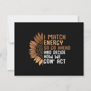 I Match Energy Empowerment African American Afro W Thank You Card