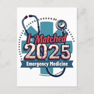 I Matched 2025 Emergency Medicine Postcard