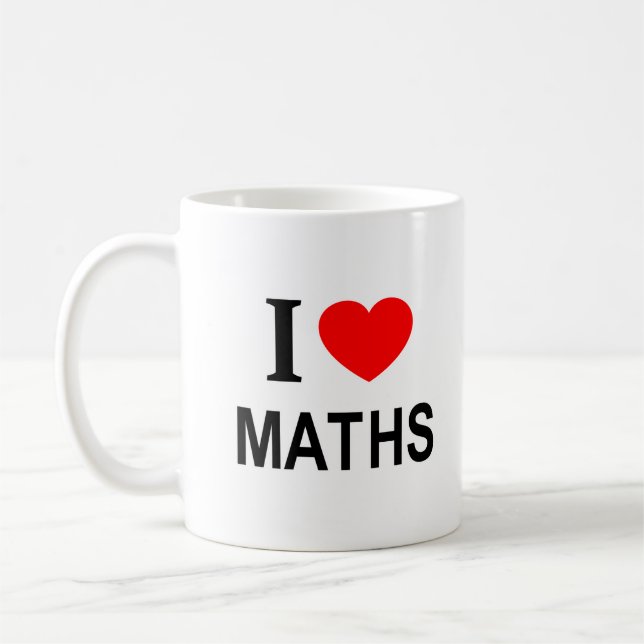 I ❤️ MATHS I LOVE MATHS I HEART MATHS COFFEE MUG (Left)