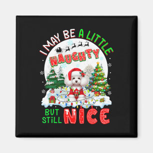I May Be Little Naughty But Still Nice Xmas Poodle Magnet