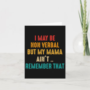 I May Be Non Verbyl Nonverl Autism Awareness Card