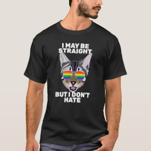 I May Be Straight But I Don't Hate Funny Cat Gay T-Shirt
