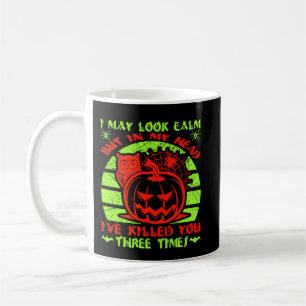 I May Look Calm But Halloween Spider Owl Pumpkin Coffee Mug