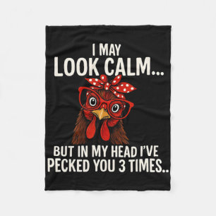 I May Look Calm But In My Head - Chicken Farmer Fleece Blanket