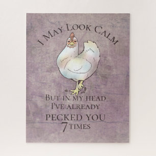 "I May Look Calm" Chicken Jigsaw Puzzle