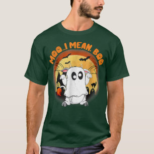I Mean Boo Funny Halloween Cow Lover Costume Ghost T-Shirt