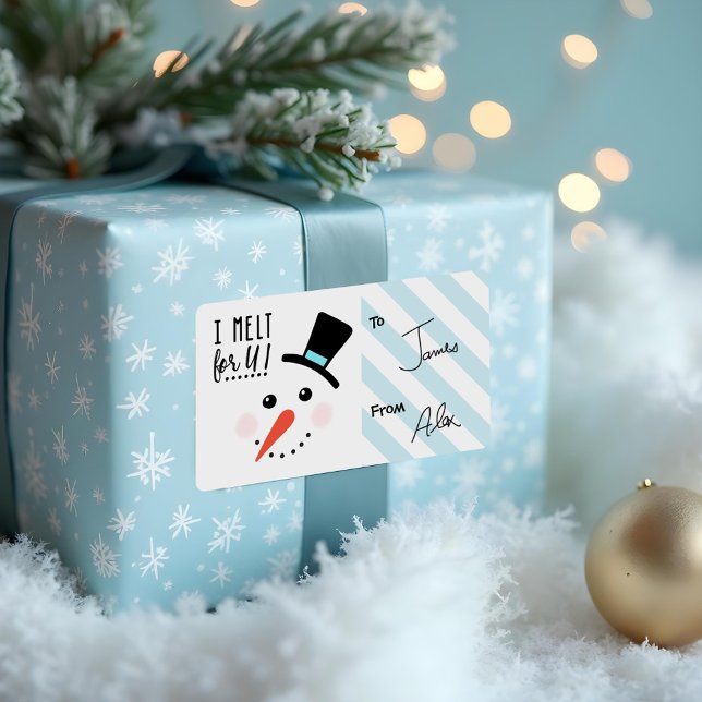 I melt for You | Frosty Jolly Snowman Christmas Label (I melt for You | Frosty Jolly Snowman Christmas Label)