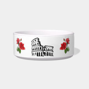 *~* I MEOW IN ITALIAN COLOSSEUM RED ROSES BOWL