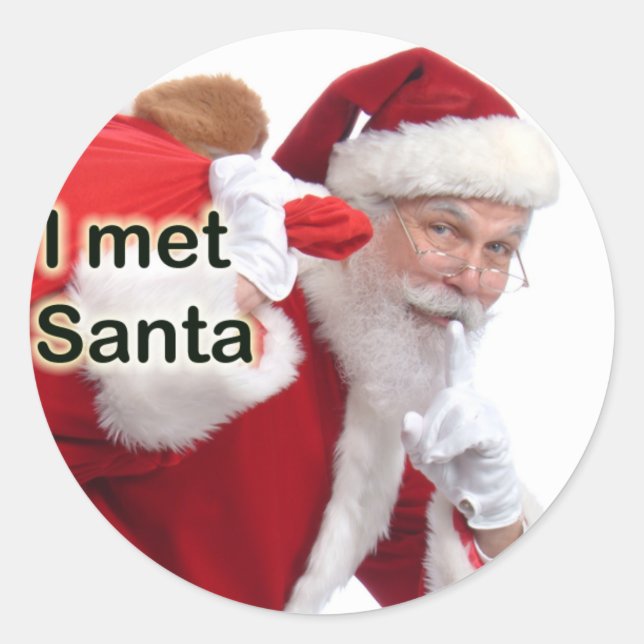 I Met Santa Classic Round Sticker (Front)