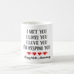 I Met You I Like You I'Keeping You Happy 40th Coffee Mug