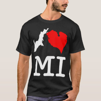 I ♥ MI (I heart Michigan) dark, large print T-Shirt