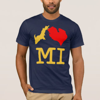 I ♥ MI (I heart Michigan) maize and blue T-Shirt