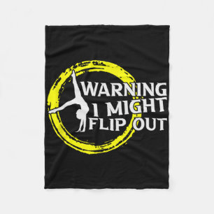 I Might Flip Out Funny Gymnast Cheerleading Gifts Fleece Blanket