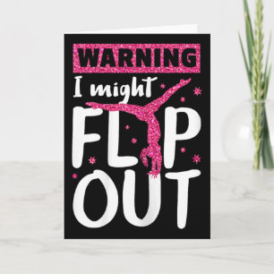 I Might Flip Out Funny Gymnast T Shirt Cheerleadin Card