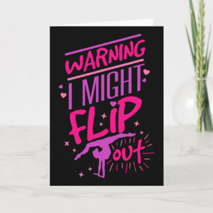 I Might Flip Out Funny Gymnastics Cheerleading Gym Card