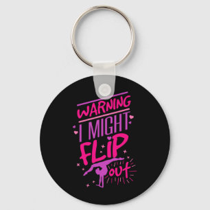 I Might Flip Out Funny Gymnastics Cheerleading Gym Key Ring