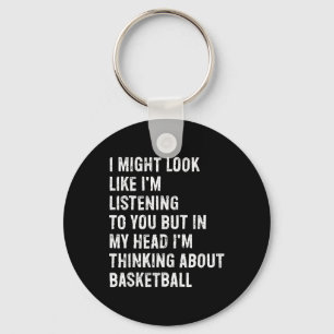 I Might Look Like I'm Listening Funny Sketll  Key Ring