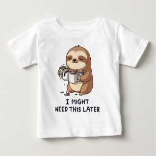 I Might Need Coffee Later - Lazy Sloth Humor Baby T-Shirt