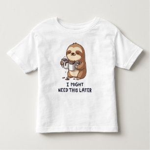 I Might Need Coffee Later - Lazy Sloth Humor Toddler T-Shirt