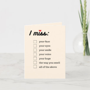 I Miss Check Box Card