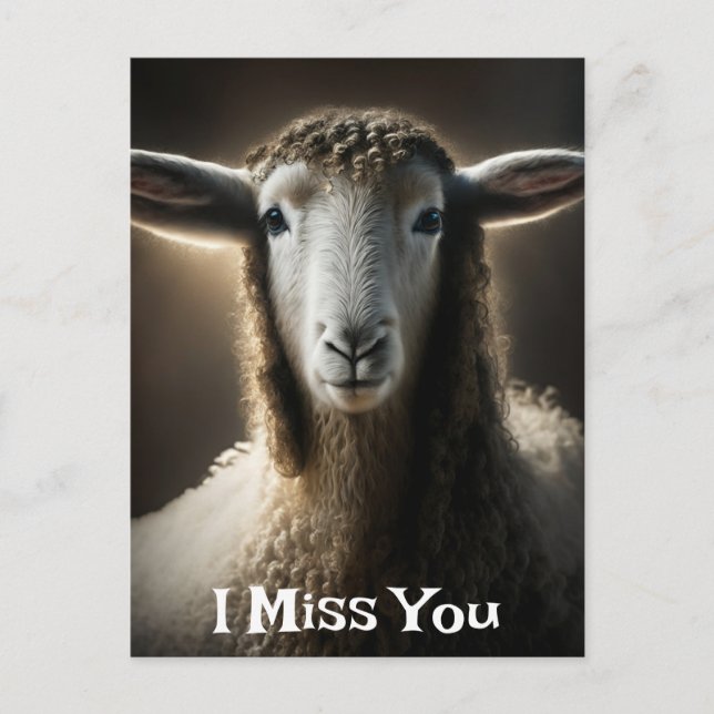 I Miss Ewe | Cute Pun Postcard (Front)
