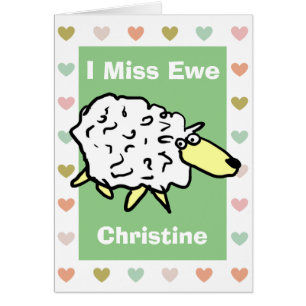 I Miss Ewe Sheep Cartoon