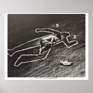 I Miss My Dad charcoal drawing by Rachel Dolezal Poster