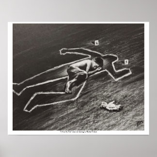 I Miss My Dad charcoal drawing by Rachel Dolezal Poster