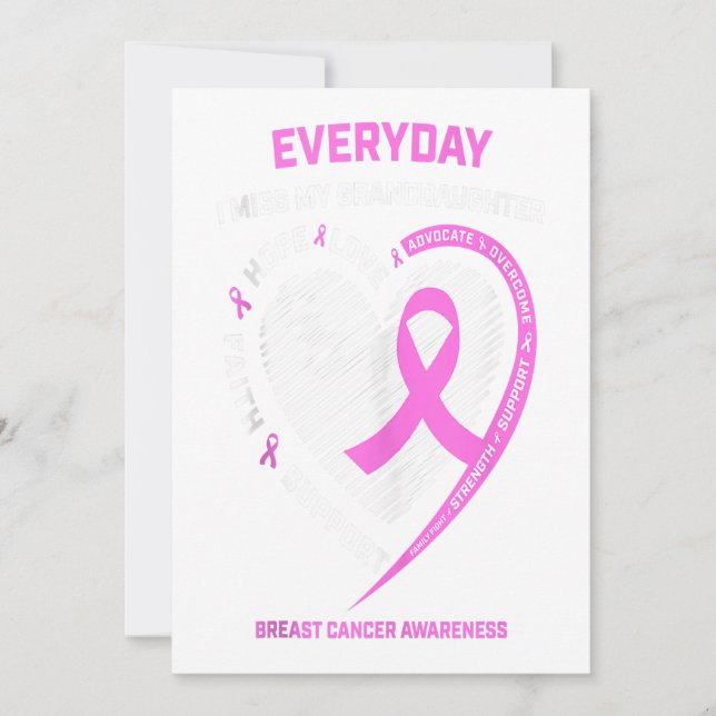 I Miss My Granddaughter Breast Cancer Awareness Announcement (Front)