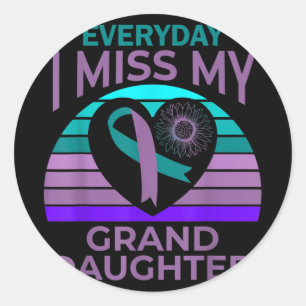 I Miss My Granddaughter Heart Suicide Awareness Gr Classic Round Sticker