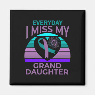 I Miss My Granddaughter Heart Suicide Awareness Gr Magnet